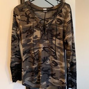 Camo hooded shirt